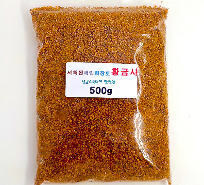 세척화장토 황금사 1000g (세립2-3mm) (포장단위가 1kg으로)다육용 화분 데코/리톱스용/화장토용
