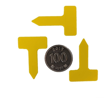원예용 네임텍 이름표 T자형 노랑색(100개) 1봉지