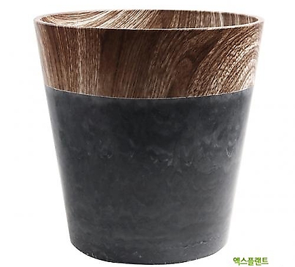 고운물가든 나무무늬 PVC 화분 (딥그레이) - 26cm
