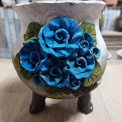 파란꽃장미 화분
